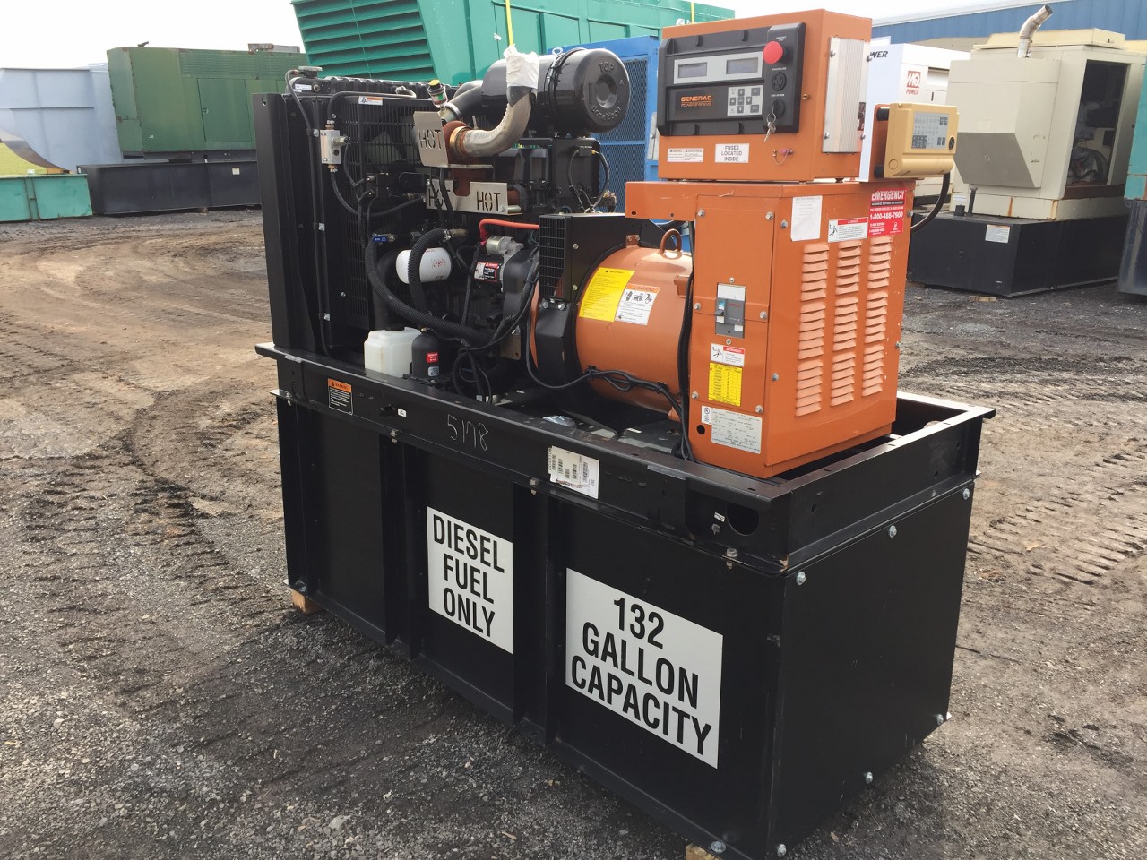 30 kW Generac Generator, 132 Gallon Base Fuel Tank, 209 hours