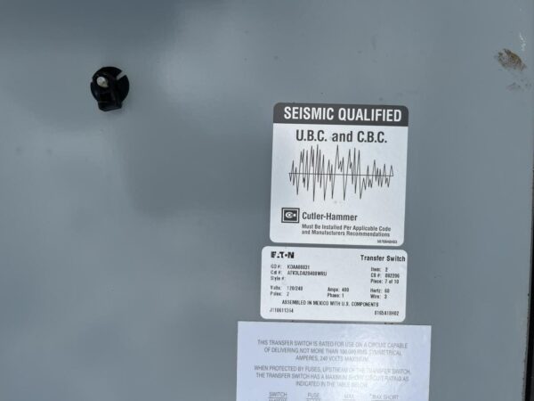 Eaton 400 Amp Transfer Switch, 120/240 volts, 1 Phase, 3 Wire, Type 3R Enclosure - Image 18