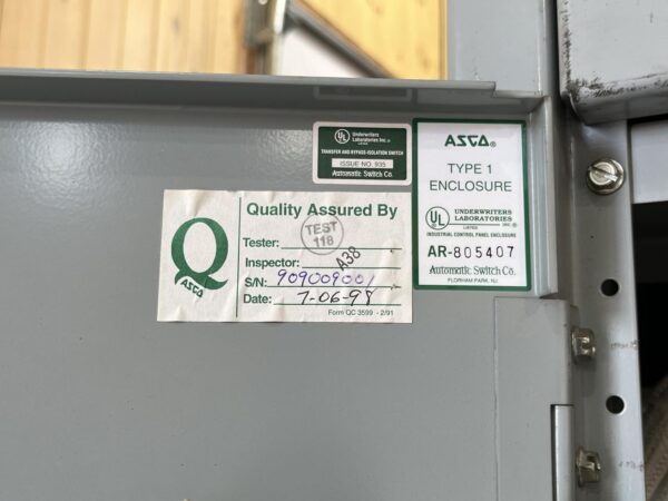 Asco 7000 Series Power Transfer and Bypass Switch, 1600 Amps, 480/277 volts, Type 1 Enclosure - Image 16