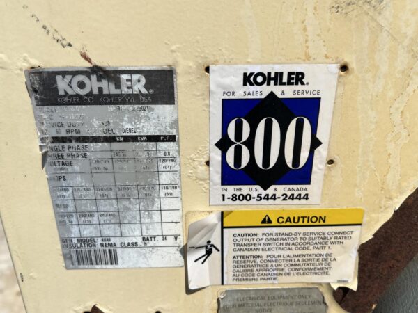 Kohler Generator Head, 240 kW, 12 Wire, 725 Hours, Reconnectable Voltage, Take Off of S60 Engine - Image 7