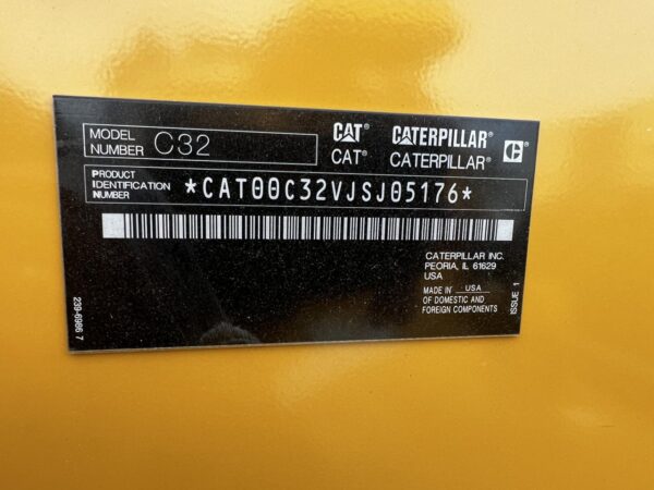 1000 kW Cat C32 Gen Set, Open Skid, Year - 2021, 27 Hours since new, US EPA Tier 2 Pre Emission Engine - Image 14