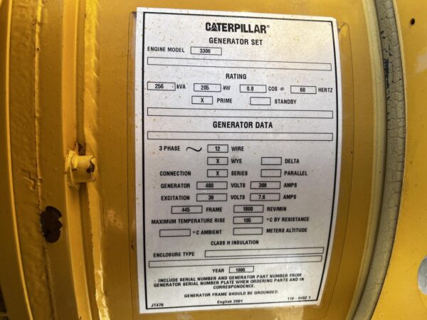 _205 kW Caterpillar 3306B Gen Set, Year - 1995, 976 Hours - Image 14