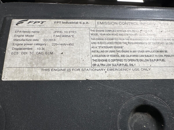 _275 kW Generac Generator, with Sound Attenuated Enclosure and Base Fuel Tank, 10.3 Liter FPT Engine, 125 Hours, US EPA Tier 3 Preemissions - Image 15