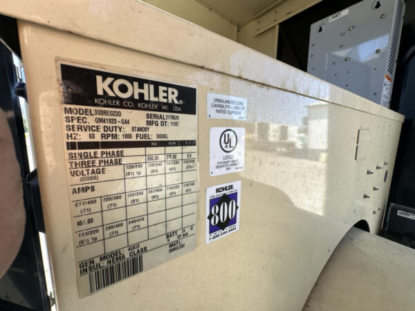 _300 kW Kohler Generator, S60 14 Liter Detroit Diesel Engine, Year - 2007, 129 Hours, US EPA Tier 3 Pre Emission Engine - Image 19