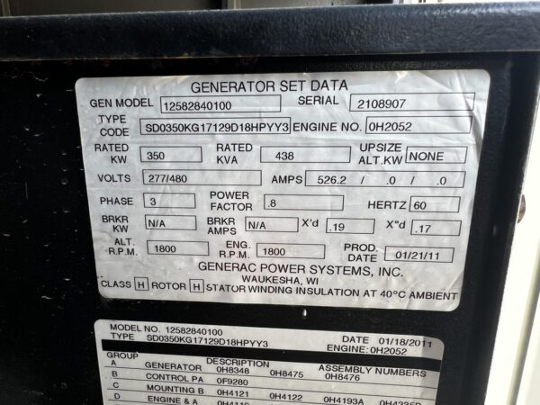 _350 kW Generac Generator, Iveco Engine, Year - 2011, 165 Hours, US EPA Tier 3 Pre Emission Engine - Image 16