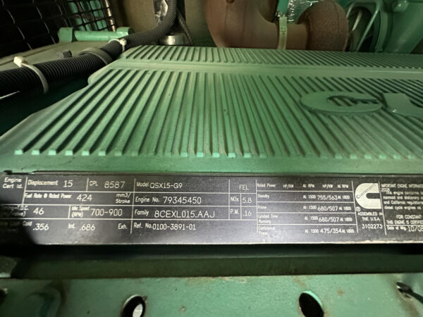 _500 kW Cummins/Onan Gen Set, with Enclosure and Base Fuel Tank, Year - 2008, 59 Hours, US EPA Tier 2 Pre Emissions - Image 19