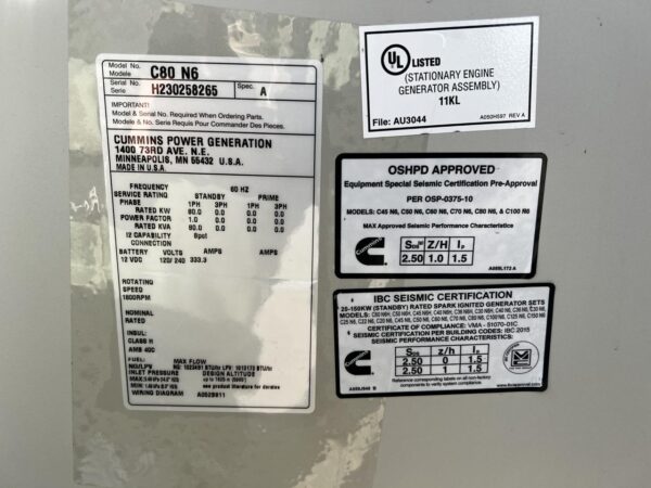 __80 kW Cummins Gen Set, with Enclosure, Year - 2023, 0 Hours, Unused Surplus - Image 17