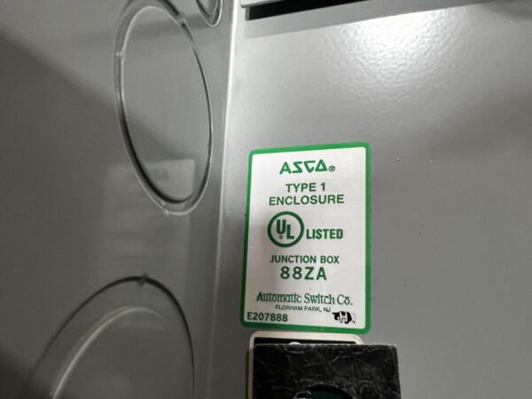 Asco Automatic Transfer Switch, 100 Amp, Nema 1 Enclosure, 240 Volt, Single Phase - Image 9