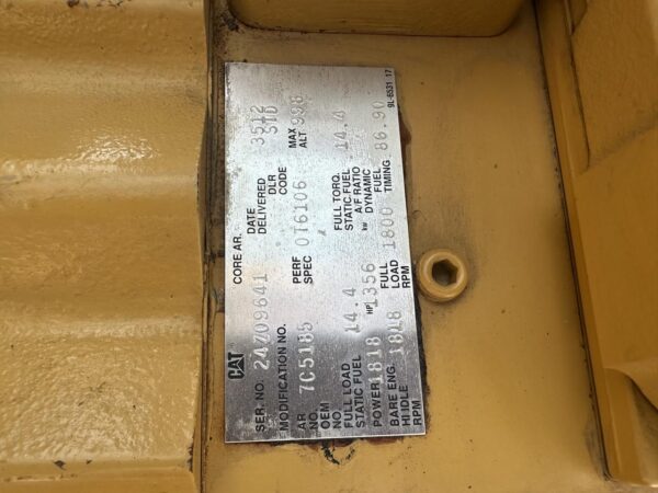 1250 kW CAT 3512 Gen Set,Open Skid,  976 Hours, 4160 Volt - Image 4