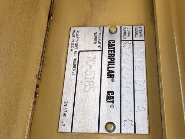 1250 kW CAT 3512 Gen Set,Open Skid,  976 Hours, 4160 Volt - Image 5