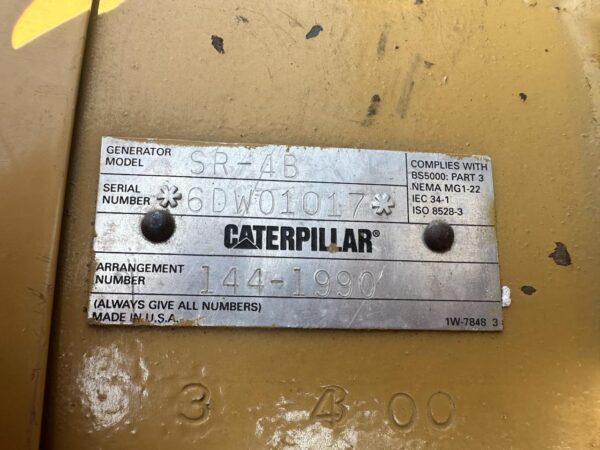 1250 kW CAT 3512 Gen Set,Open Skid,  976 Hours, 4160 Volt - Image 6