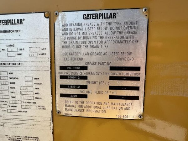 1250 kW CAT 3512 Gen Set,Open Skid,  976 Hours, 4160 Volt - Image 7