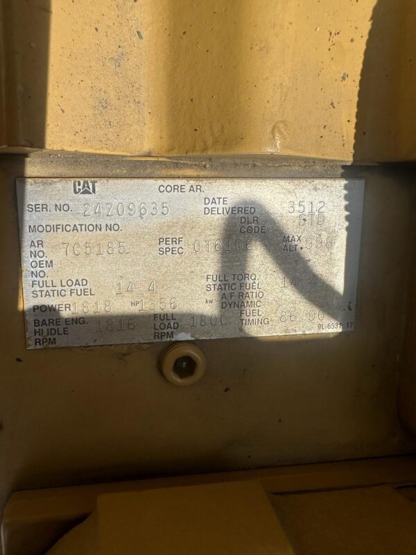 1250 kW Caterpillar 3512 DITA Gen Set, 970 Hours, Open skid with Radiator - Image 14