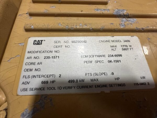 3456 CAT Industrial Engine, 659 Hours, 669 HP, Take Out of Genset - Image 9