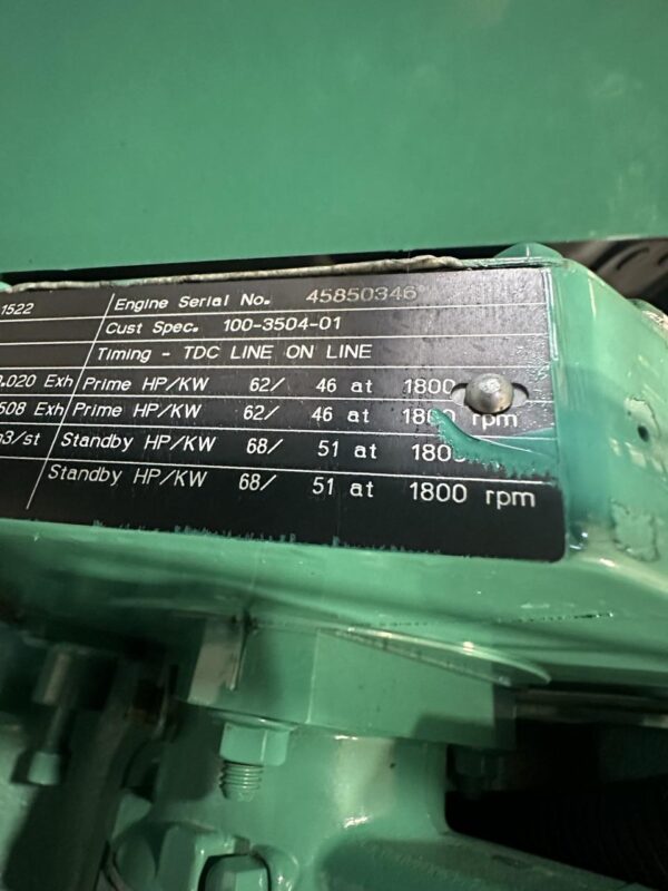 __35 kW Cummins/Onan Generator, 4B-3.9 Liter Cummins Engine, Year - 1999, 1355 Hours - Image 9