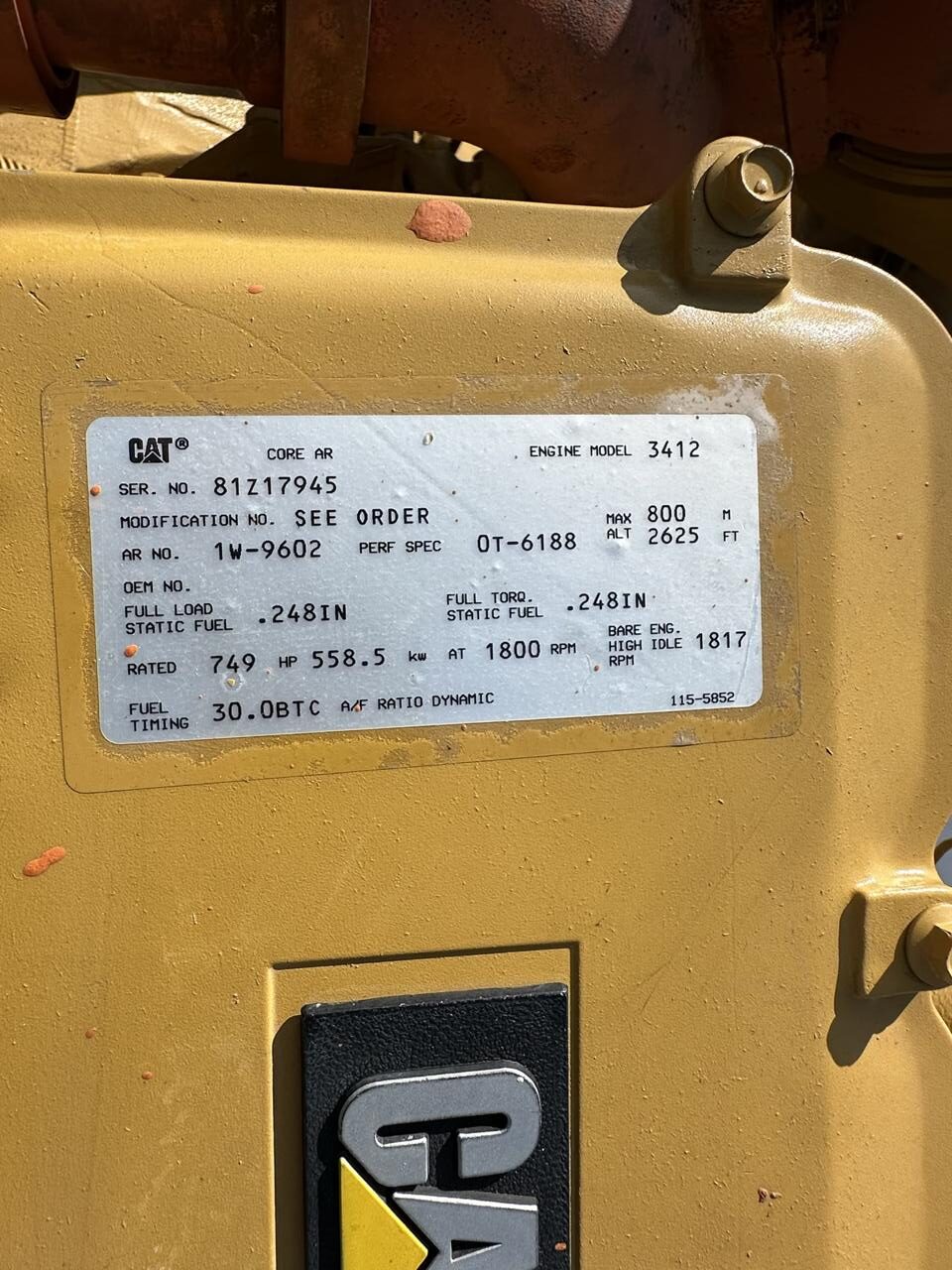 _500 kW 3412 Caterpillar Gen Set,with Remote Electric Drive Radiator, Year - 1995 - Image 8