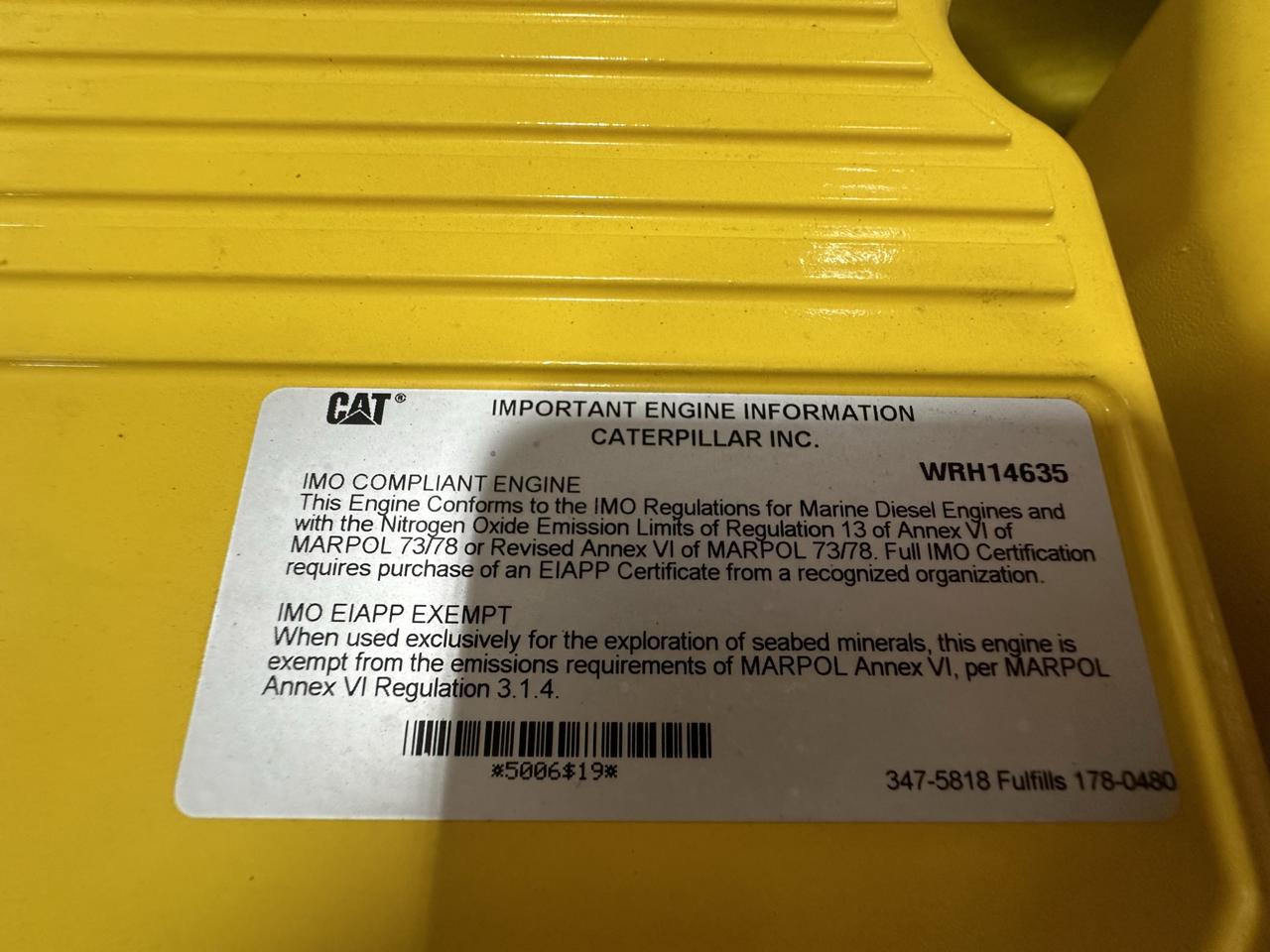 C18 New Cat Industrial Engine, 630 HP, Tier 3 Pre Emissions for Export only - Image 12