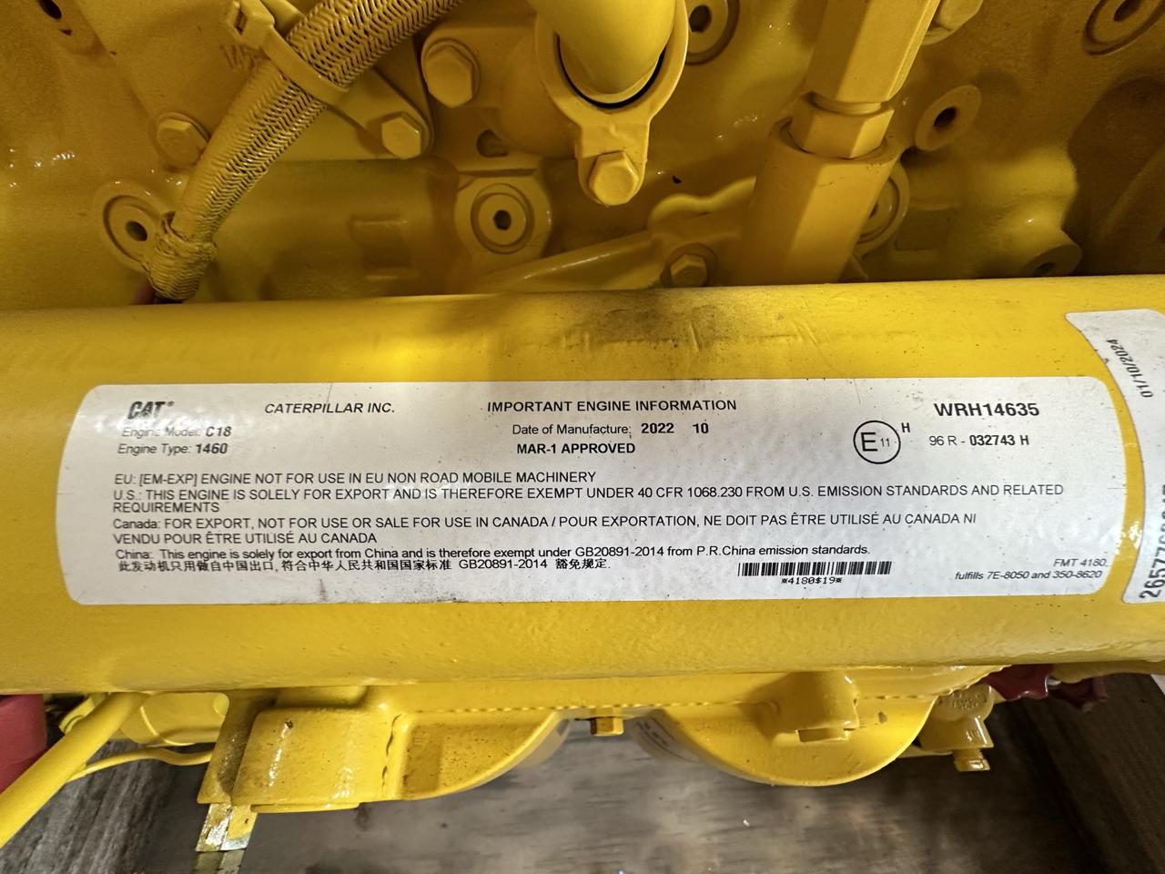 C18 New Cat Industrial Engine, 630 HP, Tier 3 Pre Emissions for Export only - Image 13