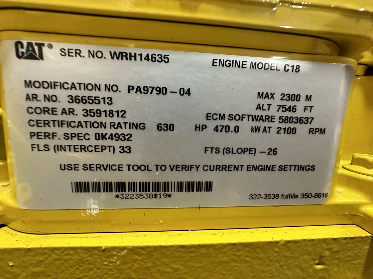 C18 New Cat Industrial Engine, 630 HP, Tier 3 Pre Emissions for Export only - Image 6