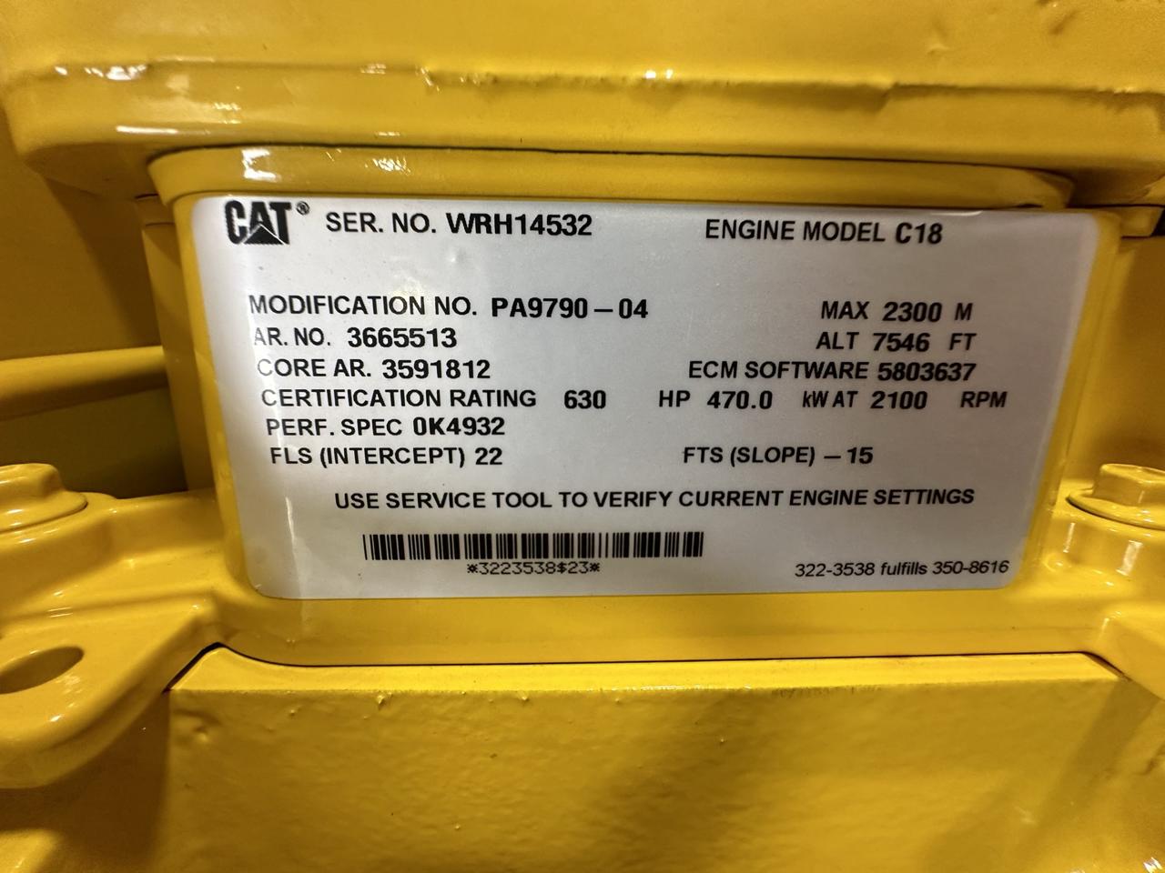 C18 New Cat Industrial Engine, 630 HP Tier 3 Pre Emissions for Export only - Image 13