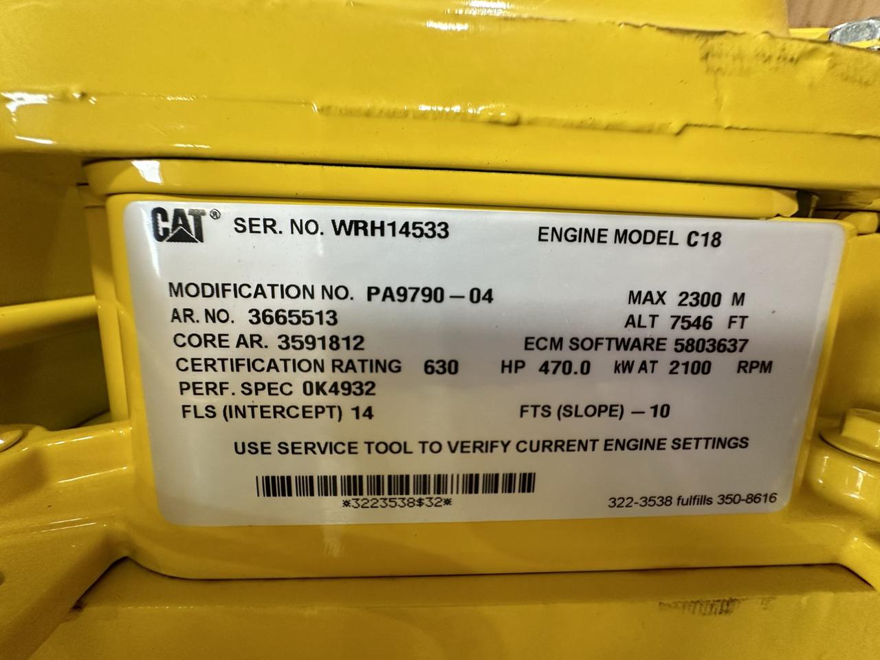 C18 New Cat Industrial Engine, 630 HP Tier 3 Pre Emissions for Export only - Image 10