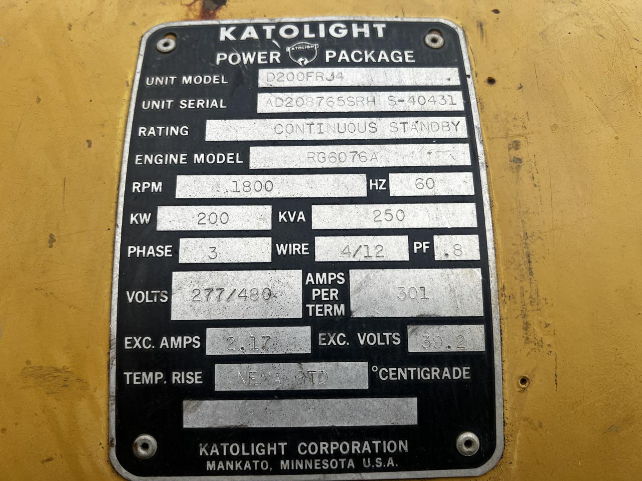 _160 kW Katolight Generator, 7.6 Liter John Deere Engine, 304 Hours - Image 15