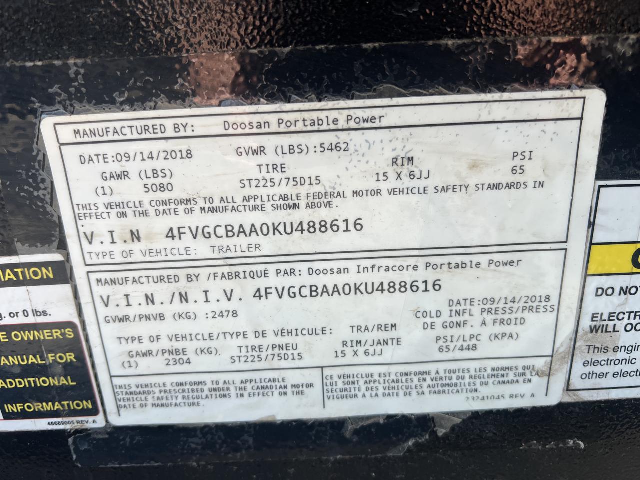 __25 kW Doosan Portable Rental Grade GenSet with Voltage Selector Switch, Year - 2019, 3288 Hours - Image 8