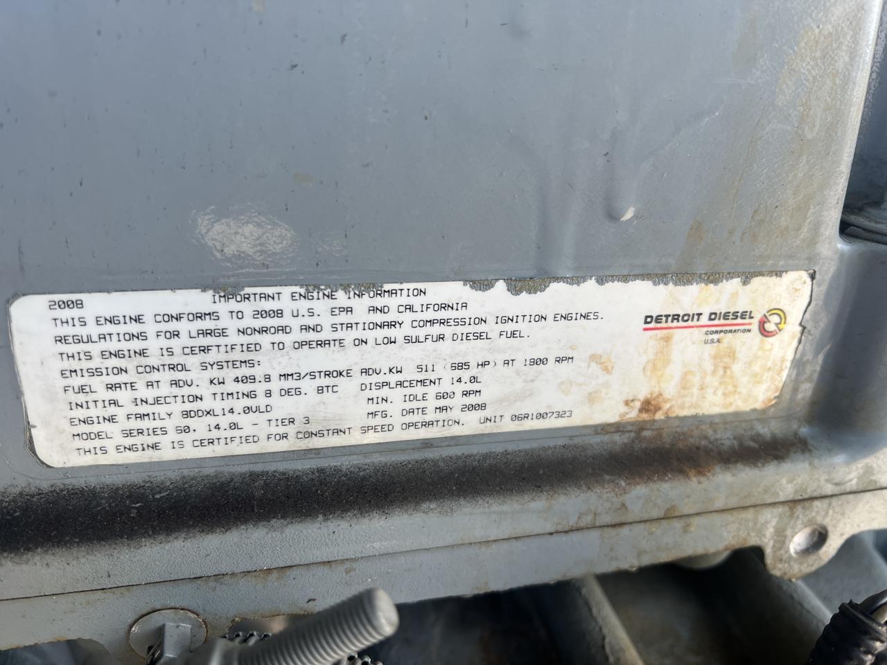 _350 kW MTU Generator, 14 Liter Series 60 Detroit Diesel Engine, with Enclosure and Base Fuel Tank, Year - 2008, 706 Hours, US EPA Tier 3 - Image 10