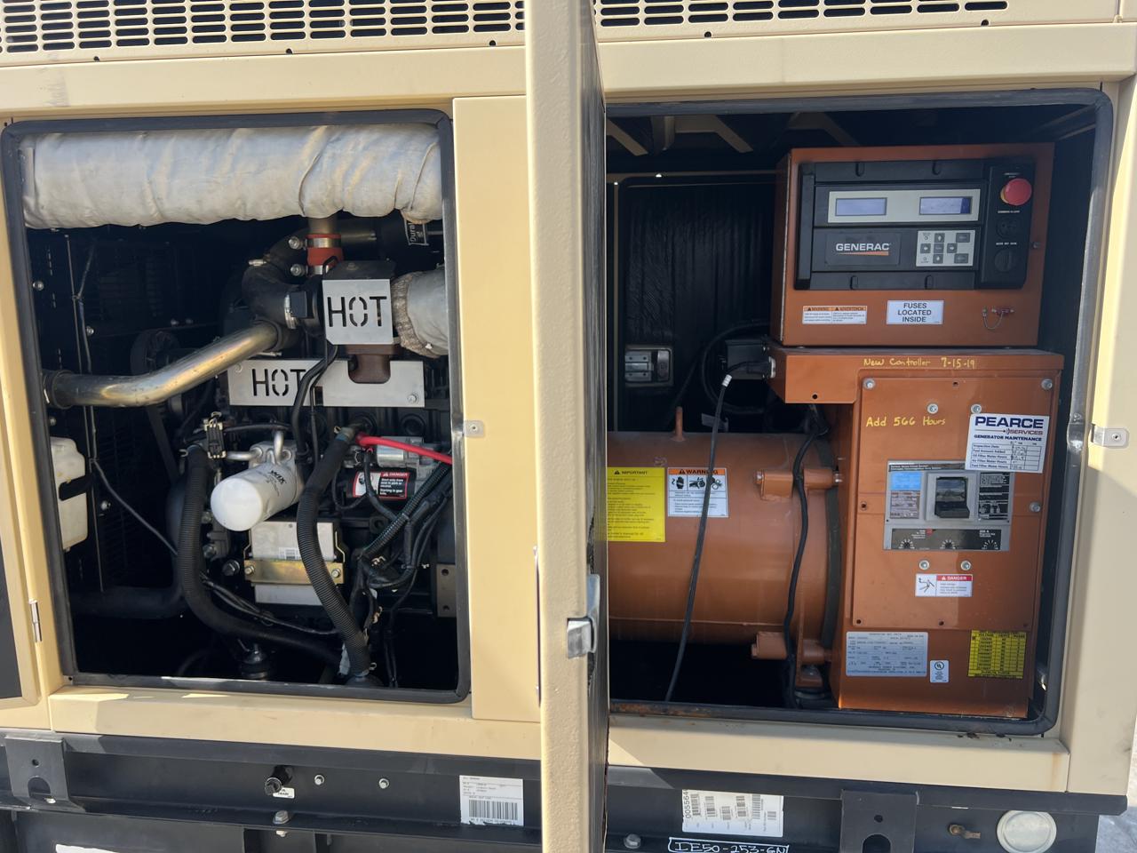 __50 kW Generac GenSet with Sound Attenuated Enclosure and Base Fuel Tank, 2.4 Liter John Deere Engine, Year - 2008, 205 Hours, US EPA Tier 3 - Image 12