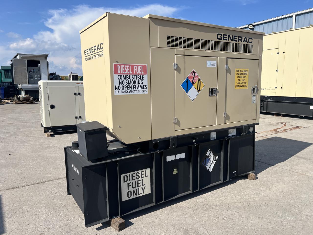 __50 kW Generac GenSet with Sound Attenuated Enclosure and Base Fuel Tank, 2.4 Liter John Deere Engine, Year - 2008, 205 Hours, US EPA Tier 3 - Image 3