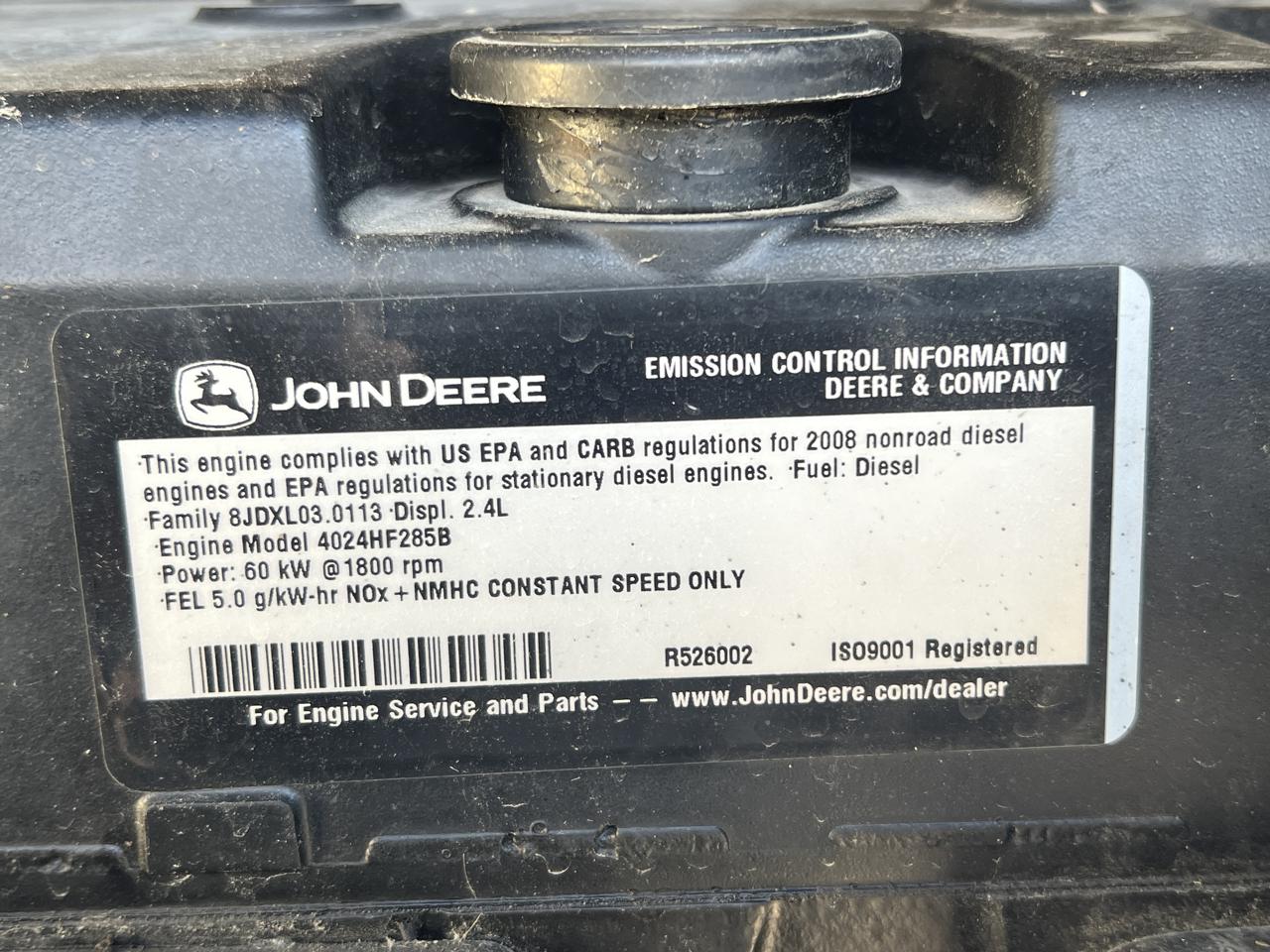 __50 kW Generac GenSet with Sound Attenuated Enclosure and Base Fuel Tank, 2.4 Liter John Deere Engine, Year - 2008, 205 Hours, US EPA Tier 3 - Image 10