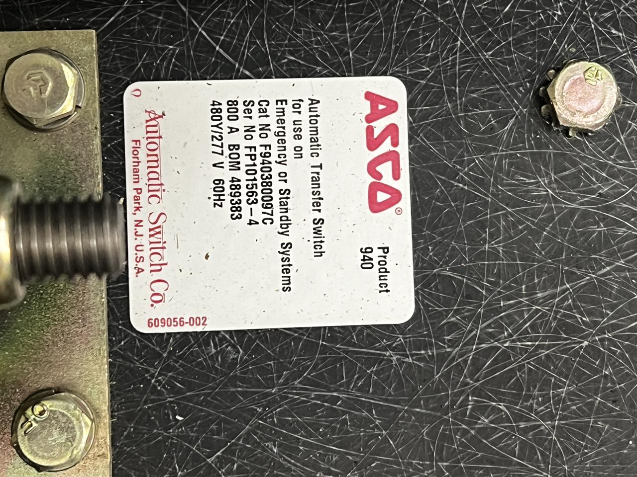 Asco 940 Series Automatic Transfer Switch, 800 Amp, Type 1 Enclosure, 480 Volt - Image 7