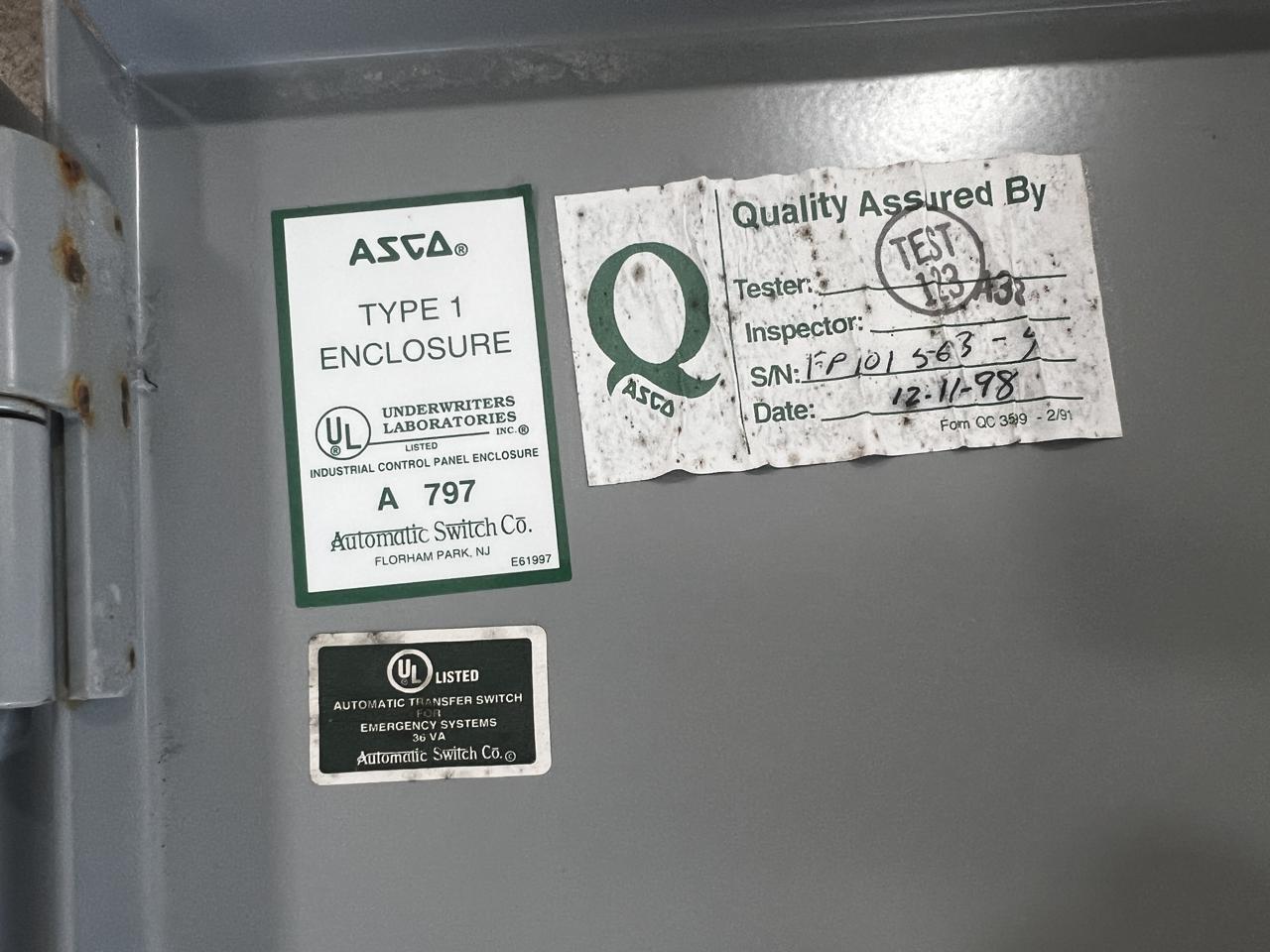 Asco 940 Series Automatic Transfer Switch, 800 Amp, Type 1 Enclosure, 480 Volt - Image 10