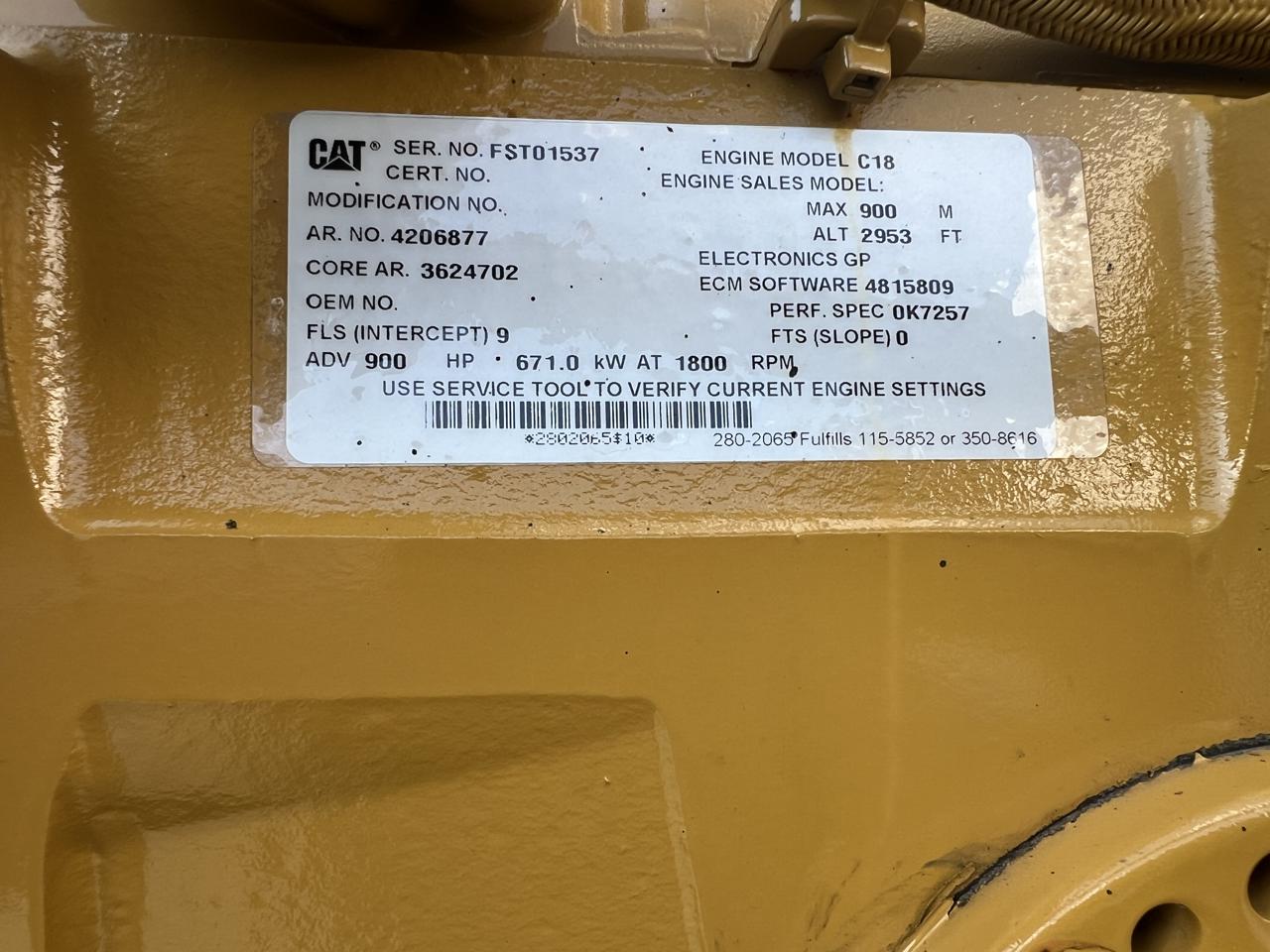 _600 kW C18 CAT Gen Set, Open Skid, Year - 2016, 167 Hours, US EPA Tier 2 Pre Emission Engine - Image 16