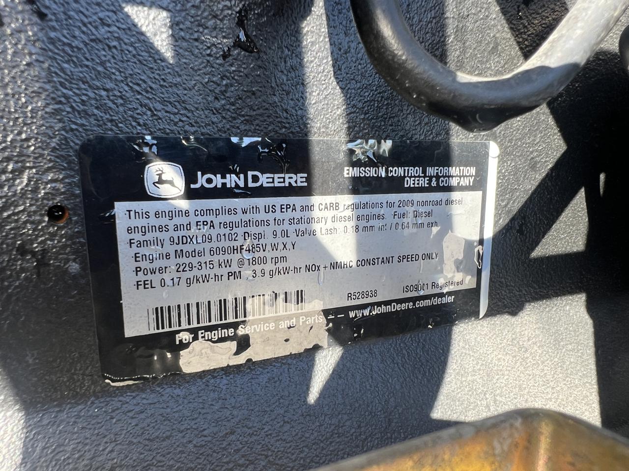 _250 kW Kohler Generator, with Base Fuel Tank, 9.0 Liter John Deere Engine, Year - 2009, 15 Hours, US EPA Tier 3, Pre Emission Engine - Image 9