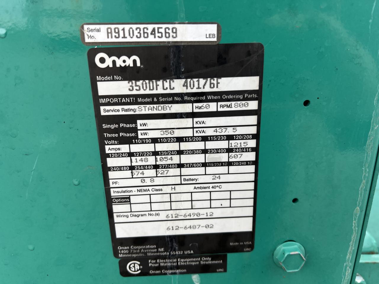 350 kW Onan Generator End with Controller and Breaker - Image 8