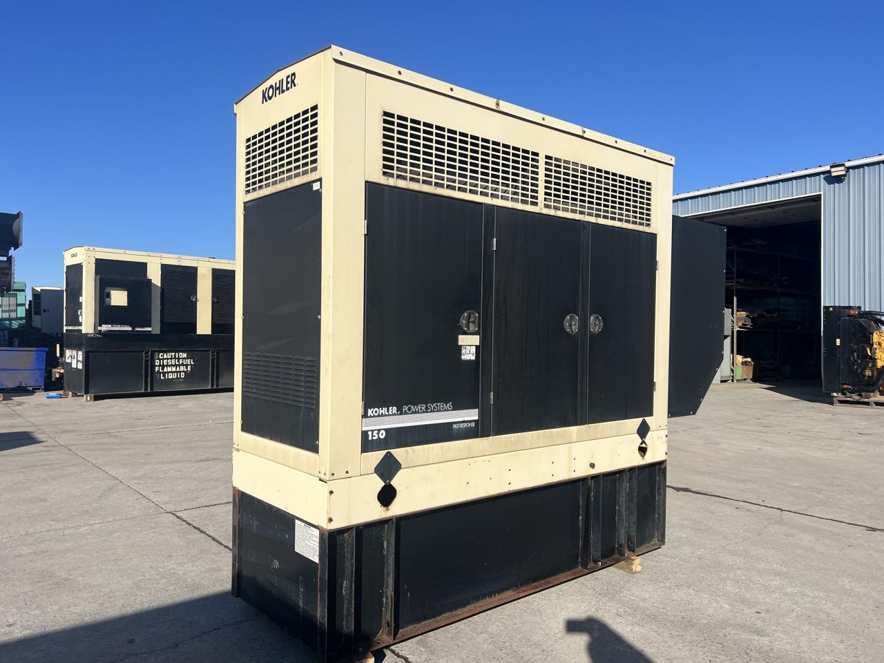 _150 kW Kohler Generator, with Sound Attenuated Enclosure and Base Fuel Tank, 6.1 Liter John Deere Engine, Year - 2002, 246 Hours - Image 3