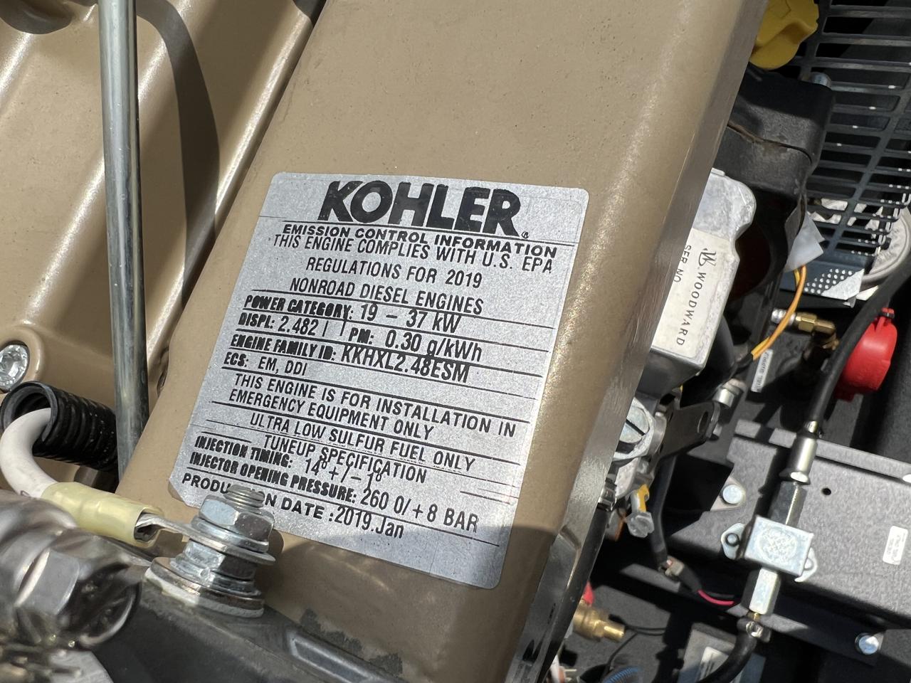 __22 kW Kohler Gen Set, Unused Surplus with Base Fuel Tank, Diesel, Year 2019, 0.5 Hours, - Image 11