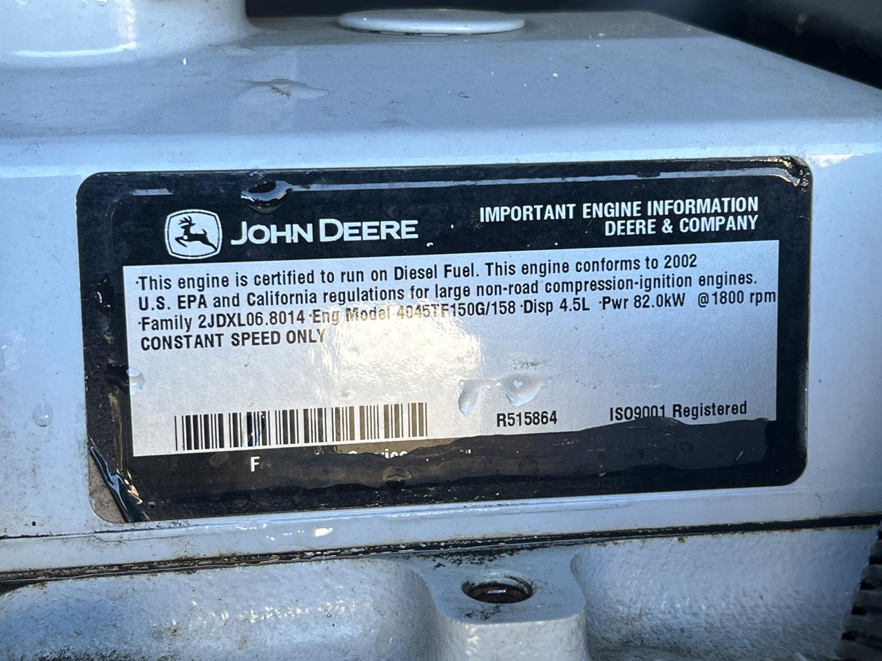 __60 kW Spectrum/Kohler Portal Rental Grade Generator, with Selectable Voltage Switch, 4.5 Liter John Deere Engine, Year - 2002, 137 Hours - Image 11