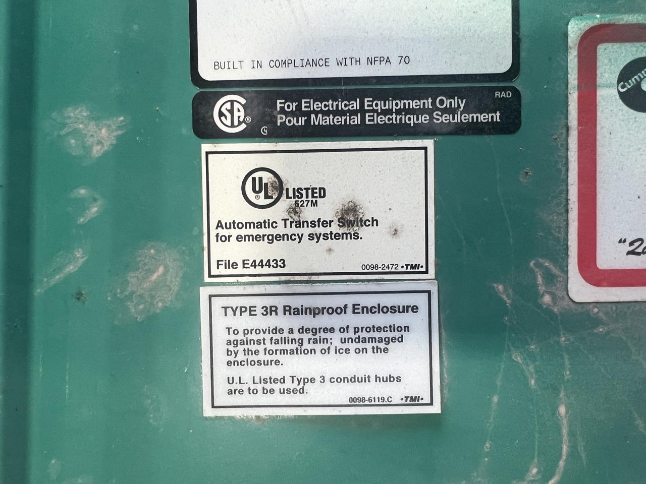 225 A, 240 V, 1 or 3 Phase Automatic Transfer Switch, Nema 3 Enclosure - Image 9