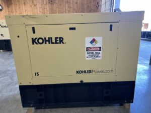 __15 kW Kohler Diesel Gen Set, Year - 2021, 0 Hours, Sound Attenuated Enclosure and Base Fuel Tank, US EPA Tier 3 Pre Emission Engine