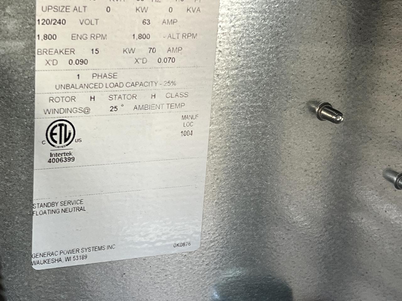 __15 kW Generac Diesel Commerical Genset, Year - 2021, 4 Hours, with Sound Attenuated Enclosure and Base Fuel Tank, US EPA Tier 3 Pre Emission Engine - Image 10