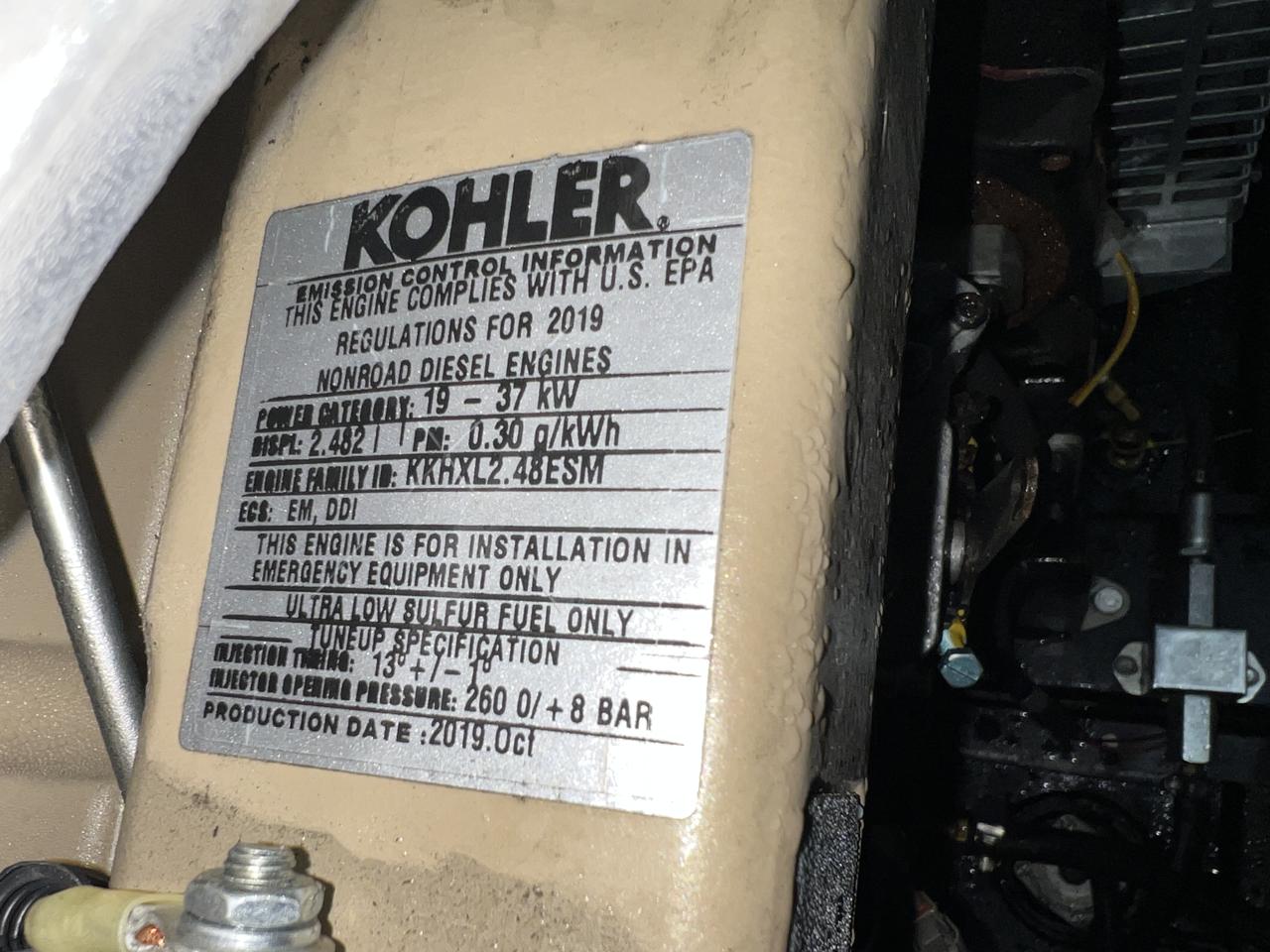 __22 kW Kohler Diesel Gen Set, Year - 2019, 0 Hours, Sound Attenuated Enclosure and Base Fuel Tank, US EPA Tier 3 Pre Emission Engine - Image 8