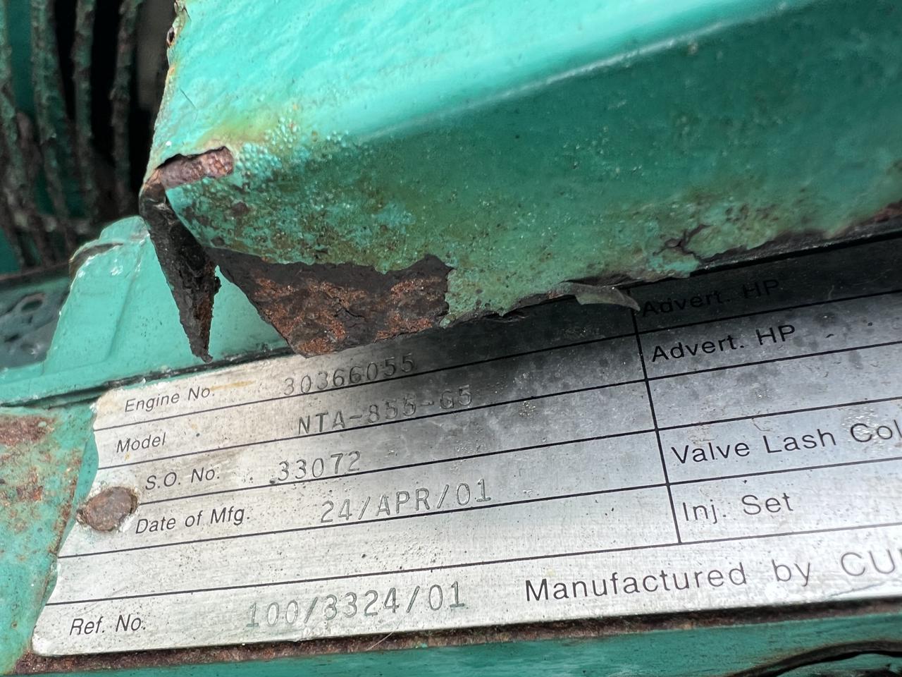 Cummins NTA 855G5 Generator Engine, with Cooling Package, Year - 2001 - Image 9