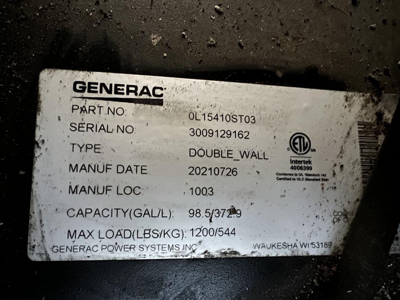 __15 kW Generac Diesel GenSet, New Surplus, Year - 2021, 14 Hours, with Sound Enclosure and Base Fuel Tank, 3 to 4 Year Factory Warranty Remaining - Image 12