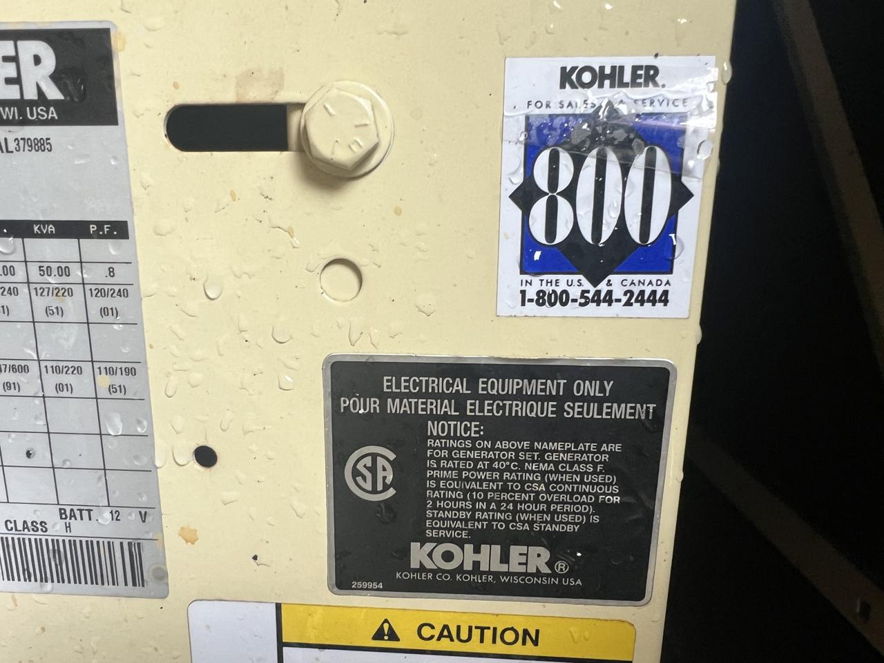 __40 kW Kohler Generator, with Enclosure and Base Fuel Tank 3.9 Liter John Deere Engine, 1683 Hours - Image 18