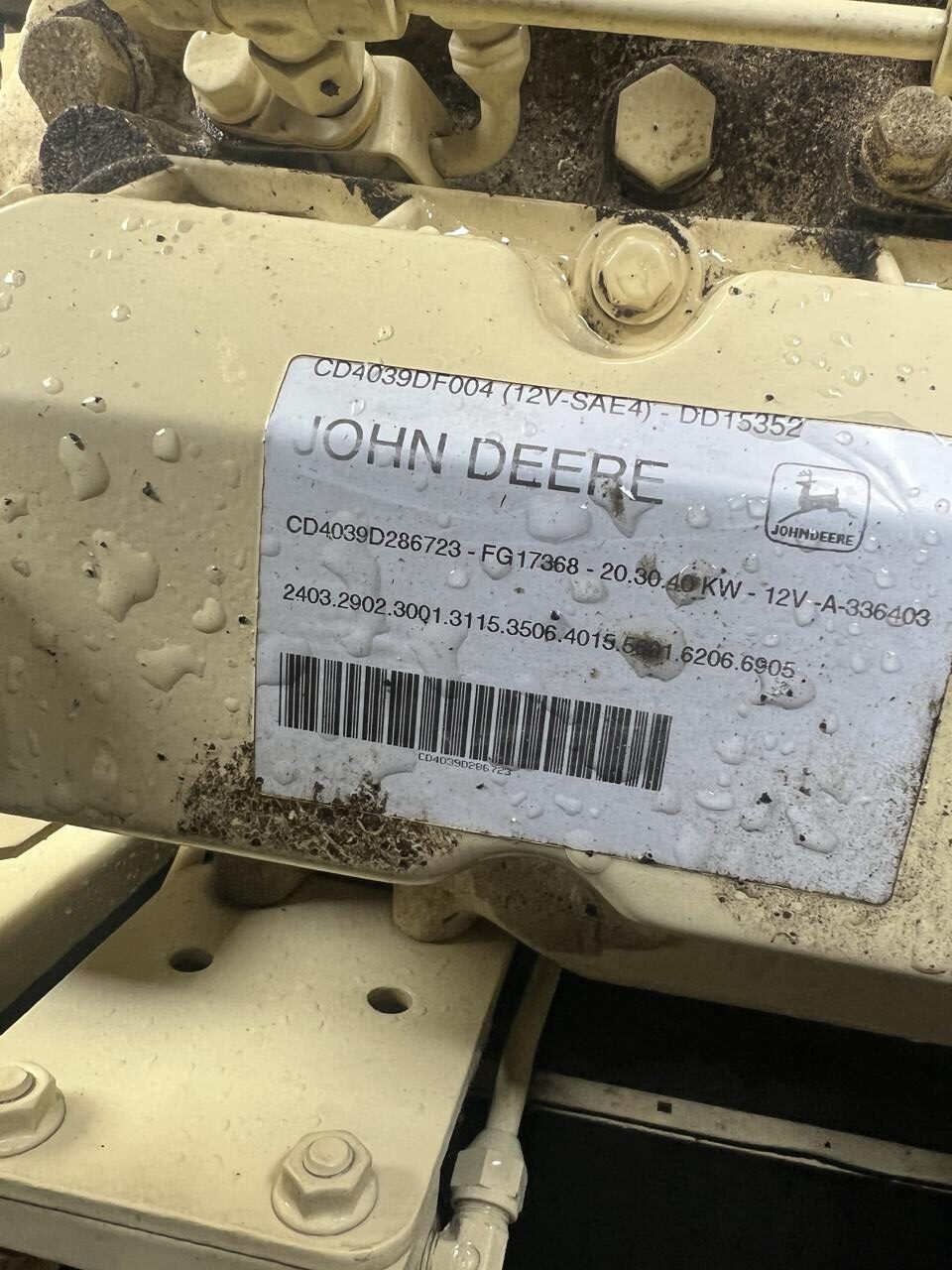 __40 kW Kohler Generator, with Enclosure and Base Fuel Tank 3.9 Liter John Deere Engine, 1683 Hours - Image 9