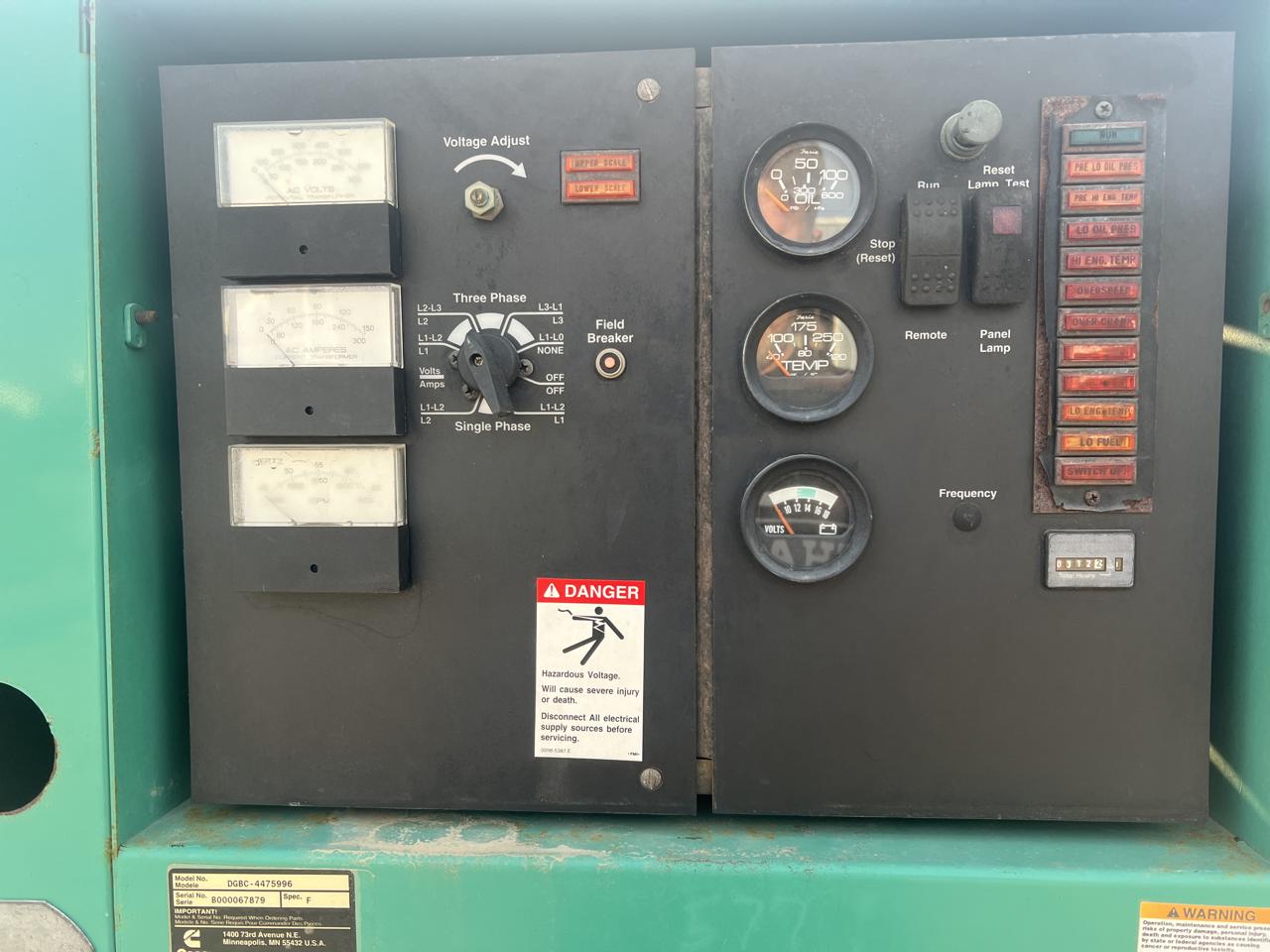 __40 kW Cummins/Onan Gen Set, 3.9 Liter Cummins Engine, Open Skid, Year - 2000, 312 Hours - Image 14