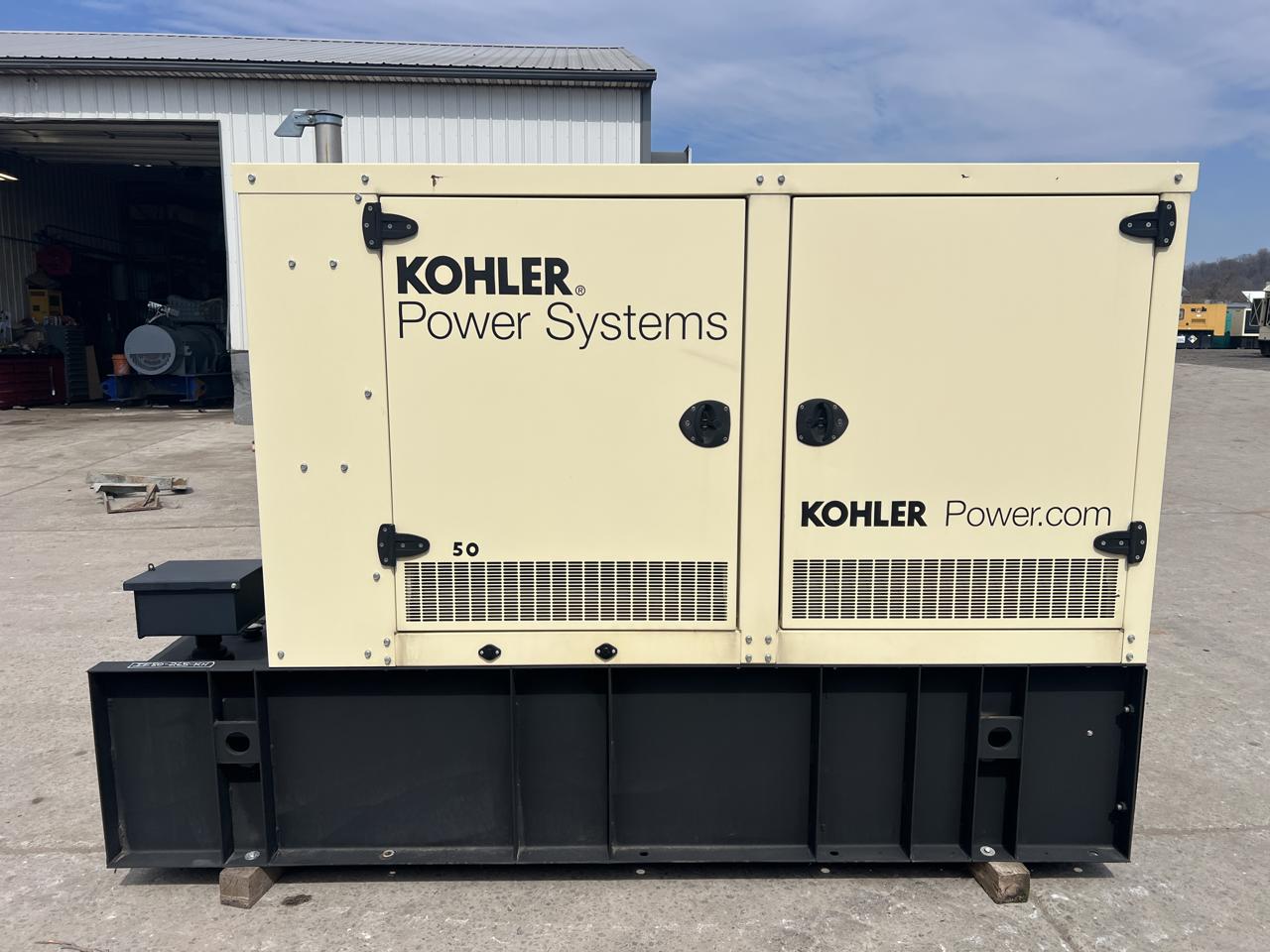 __50 kW Kohler Generstor, with Sound Attenuated Enclosure and Base Fuel Tank, 2.4 Liter John Deere Engine, Year - 2014, US EPA Tier 3 Pre Emission Engine