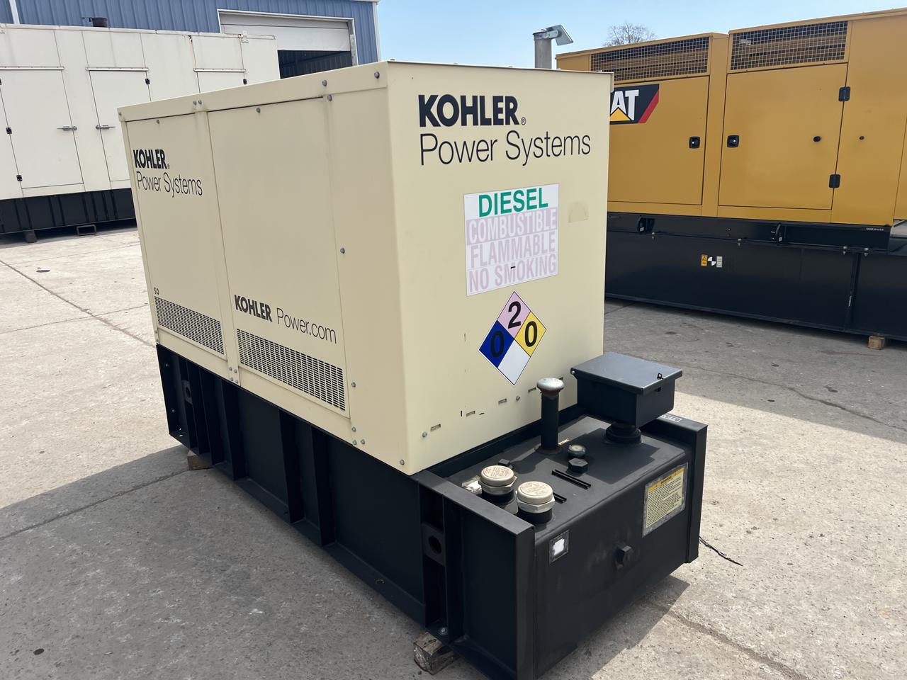 __50 kW Kohler Generstor, with Sound Attenuated Enclosure and Base Fuel Tank, 2.4 Liter John Deere Engine, Year - 2014, US EPA Tier 3 Pre Emission Engine - Image 4